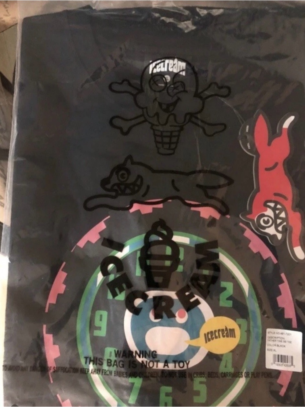Icecream BBC-Black Graphic Short Sleeve Tee with Multicolor Target Print